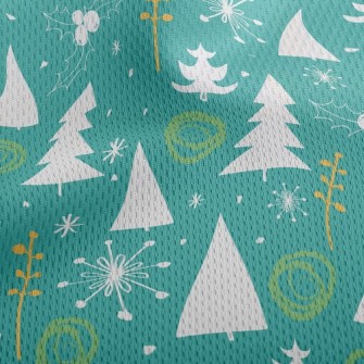 Warm Winter Christmas Tree Athletic Mesh Flat Back