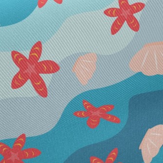 Bright Starfish Shells Twill