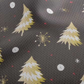 Glittering Christmas Tree Athletic Mesh Flat Back