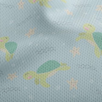 Happy Sea Turtle Athletic Mesh Flat Back