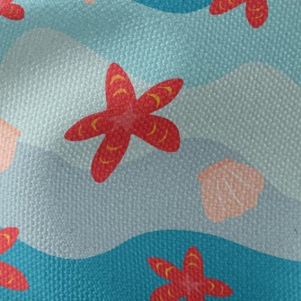 Bright Starfish Shells Waterproof Canvas