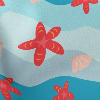 Bright Starfish Shells Stretch Ponte