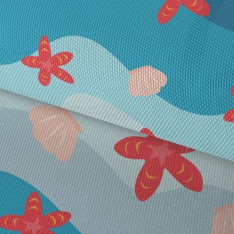 Bright Starfish Shells Waterproof Oxford