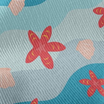 Bright Starfish Shells Standard Corduroy