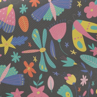 Colorful Butterfly Dragonfly Twill