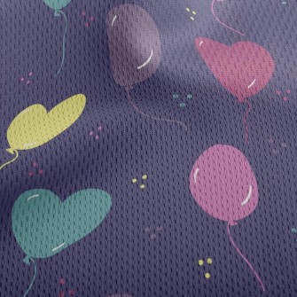 Love Shaped Balloons Athletic Mesh Flat Back