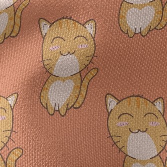 Squinting Blushing Cat Waterproof Canvas
