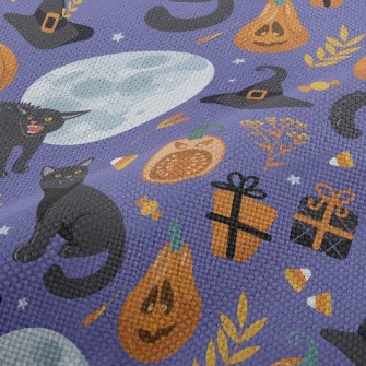 Fierce Black Cat In Witch Hat Performance Linen