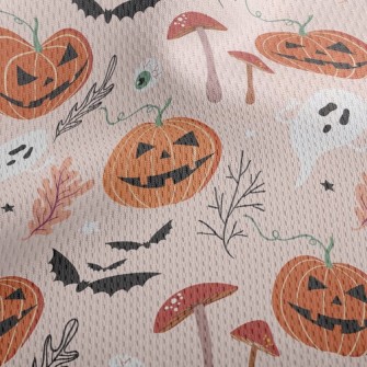 Evil Pumpkin Bat Athletic Mesh Flat Back