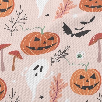 Evil Pumpkin Bat Birdseye Piqué