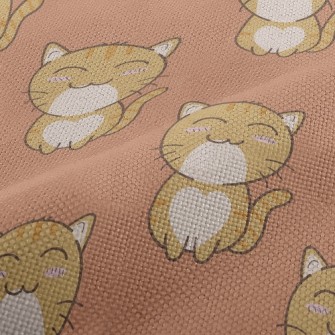 Squinting Blushing Cat Performance Linen