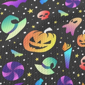 Colorful Fluorescent Pumpkin Birdseye Piqué