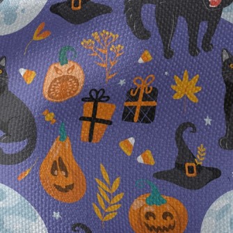 Fierce Black Cat In Witch Hat Waterproof Canvas