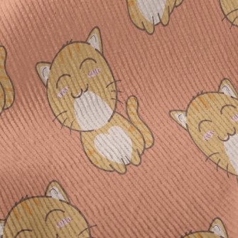 Squinting Blushing Cat Standard Corduroy