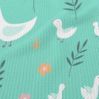 Mother Goose And Gosling Birdseye Piqué