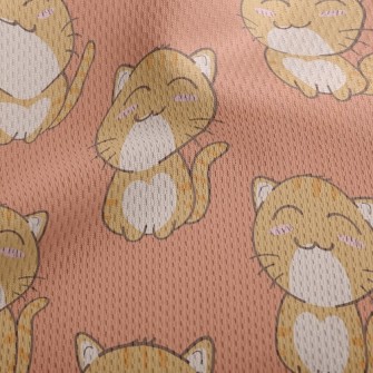 Squinting Blushing Cat Athletic Mesh Flat Back