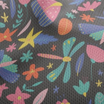 Colorful Butterfly Dragonfly Athletic Mesh Flat Back