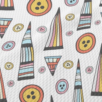 Geometric Triangle Buttons Birdseye Piqué