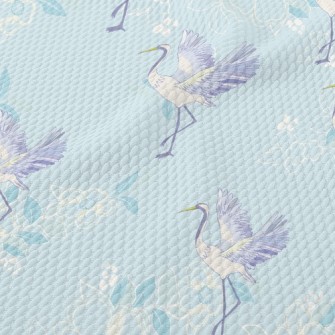 Elegant Japanese Crane Birdseye Piqué