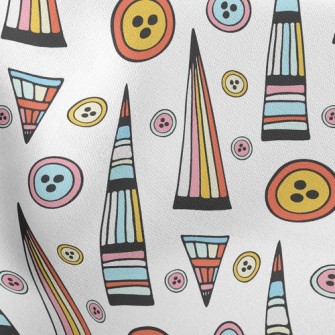 Geometric Triangle Buttons Stretch Ponte
