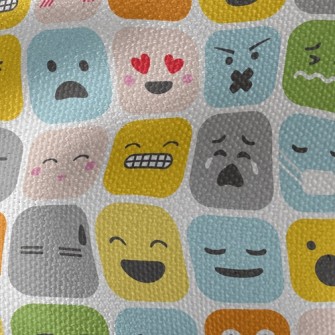 Changing Square Emoticons Waterproof Canvas