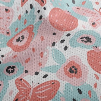 Color Pen Doodle Butterfly Athletic Mesh Flat Back