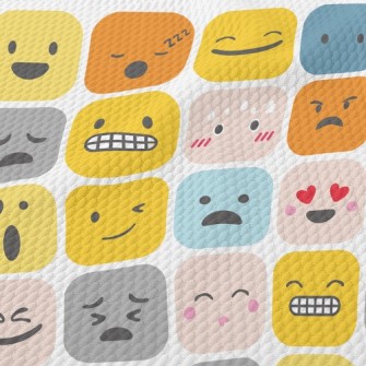 Changing Square Emoticons Birdseye Piqué