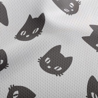 Serious Little Black Cat Athletic Mesh Flat Back