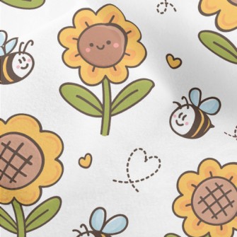 Bee And Sunflower Micro Fleece