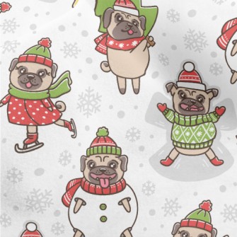 Happy Christmas Pug Micro Fleece