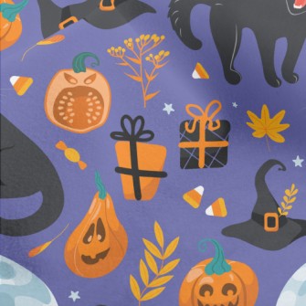 Fierce Black Cat In Witch Hat Micro Fleece