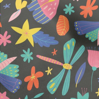 Colorful Butterfly Dragonfly Micro Fleece