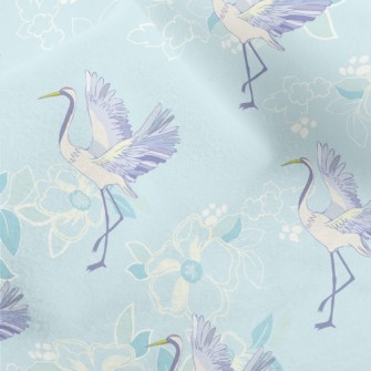 Elegant Japanese Crane Micro Fleece