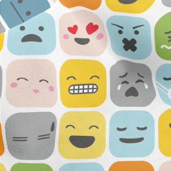 Changing Square Emoticons Micro Fleece