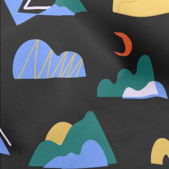 Abstract Hill Sunrise Micro Fleece