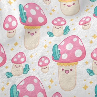 Shiny Polka Dot Mushrooms Minky