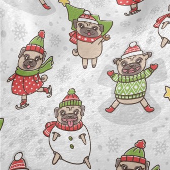 Happy Christmas Pug Minky