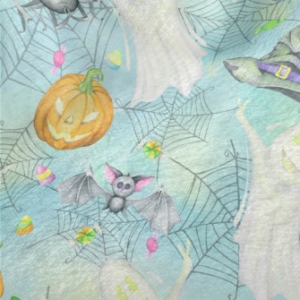 Watercolor Ghost Spider Minky
