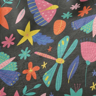 Colorful Butterfly Dragonfly Minky