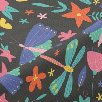 Colorful Butterfly Dragonfly Piqué