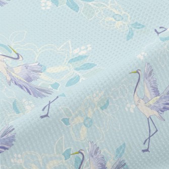 Elegant Japanese Crane Piqué