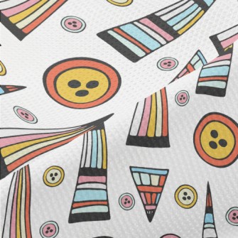 Geometric Triangle Buttons Piqué