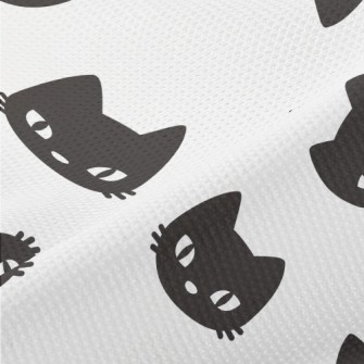 Serious Little Black Cat Piqué