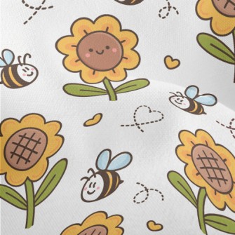 Bee And Sunflower Lightweight Performance Linen