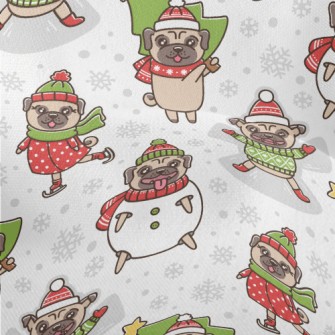 Happy Christmas Pug Lightweight Performance Linen