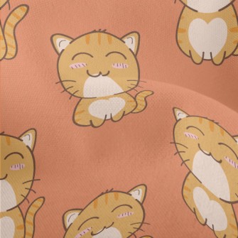 Squinting Blushing Cat Lightweight Performance Linen
