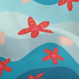 Bright Starfish Shells Lightweight Performance Linen