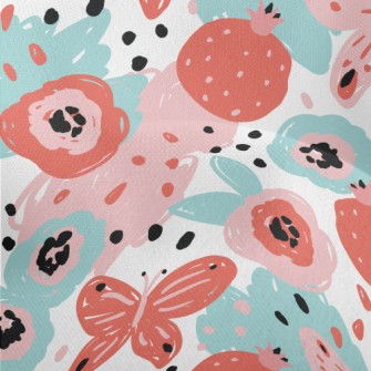 Color Pen Doodle Butterfly Lightweight Performance Linen