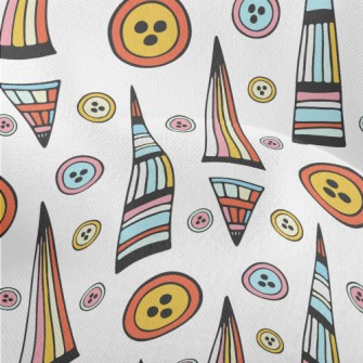 Geometric Triangle Buttons Lightweight Performance Linen