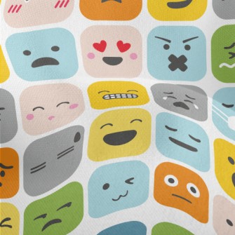 Changing Square Emoticons Lightweight Performance Linen